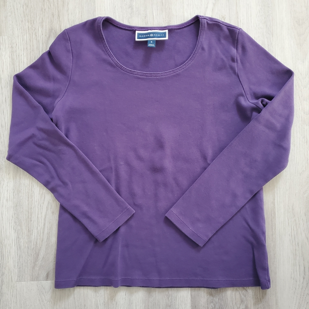 ❤️2/$20❤️ Purple Long Sleeve Top - Karen Scott - M